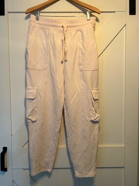 Fabletics pale pink cargo jogger sweatpants women size large